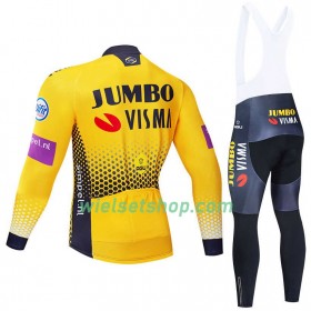 Fietskleding (Fietsshirt Lange Mouw + Lange Koersbroek) 2019 Team Jumbo-Visma N001